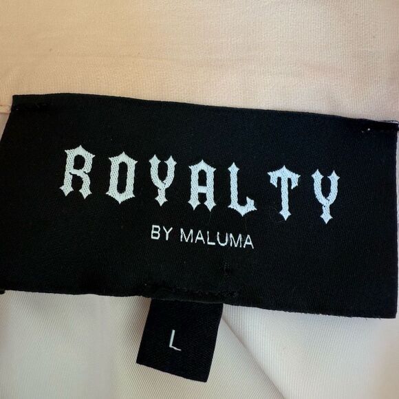 Royalty by Maluma Men Jacket Size L Hawaiian Printed Tropical Half Zip Relaxed - Picture 5 of 8